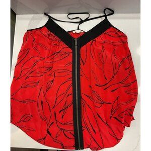 Silence and Noise Urban Outfitters 100% Silk Cami Zipper Top Size L